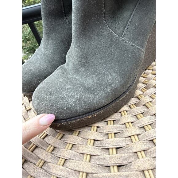 Emu Boots Heighton Lo Sheepskin Womens 5 Green Wedge Winter Australian - Picture 12 of 16